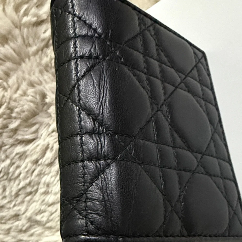 Dior Black Wallet with Gold Accent